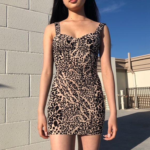 leopard print bustier dress